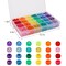 2880 Pieces Pony Beads Kit, Kandi Beads for Hair, Rainbow Beads Plastic Bead for Craft 6 x 9mm 24 Colors 4 Styles Large Hole Beads Set for Bracelets Jewelry Making